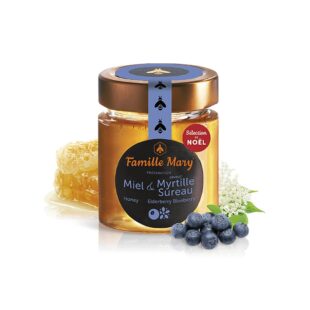 Акациев пчелен мед с аромат на боровинки и черен бъз, 170 g