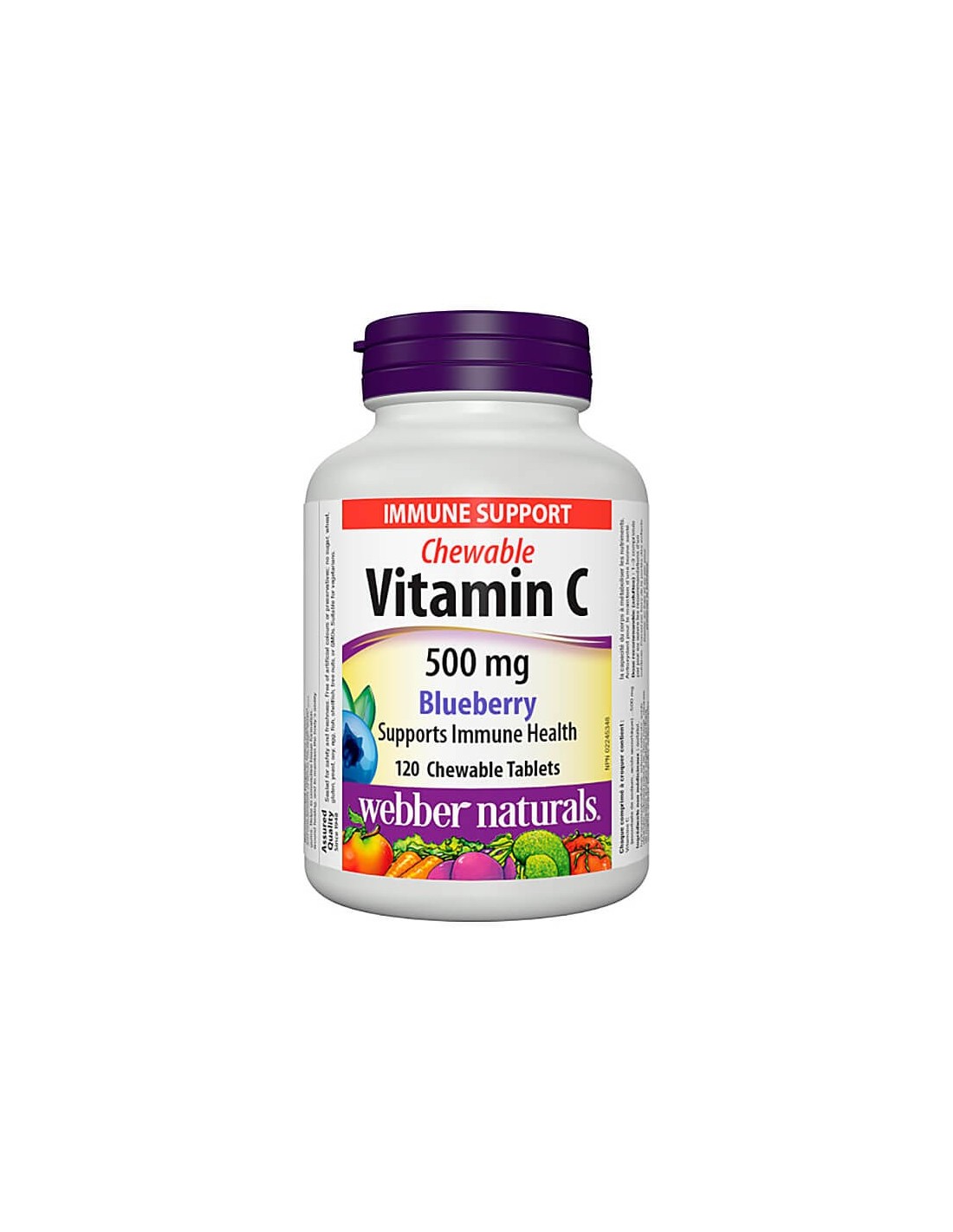 Chewable Vitamin C 500 mg - Витамин С 500 mg - 120 дъвчащи таблетки с вкус нa боровинки