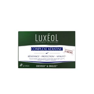 Подкрепа за химически третирана и изтощена коса - Luxéol формула с кератин, 90 капсули