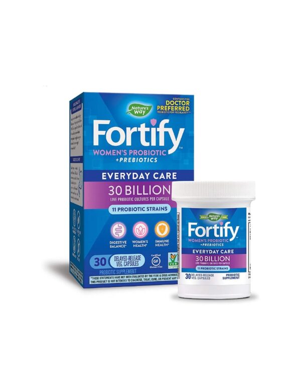 Пробиотик + пребиотици за жени – ежедневна грижа - Fortify Women‘s Probiotic, 30 млрд. активни пробиотици, 30 капсули
