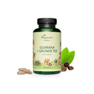 Guarana + Grüner Tee Bio Extrakte - Екстракт от гуарана и зелен чай, 90 капсули