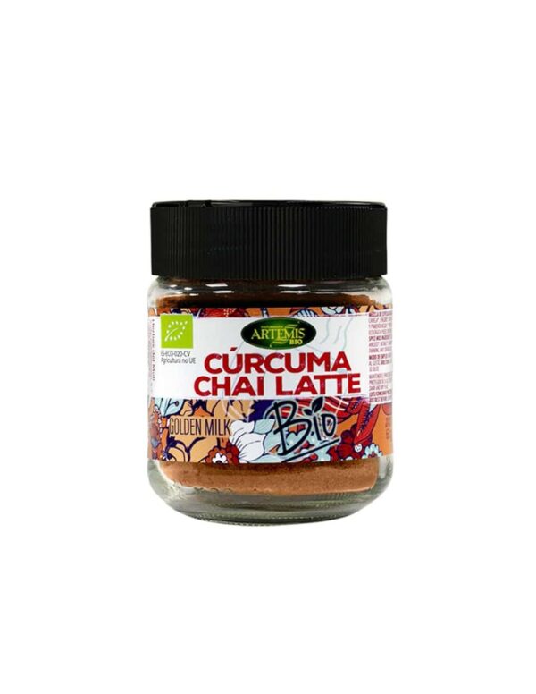 За овкусяване на напитки – билкова смес Curcuma Chai Latte - С куркума, кардамон и други био подправки, 60 g, прах