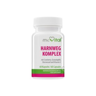 McVital® HarnWeg Komplex - Комплекс за пикочните пътища с червена боровинка, нар, коприва и витамин С, 60 капсули