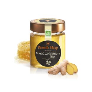 Пчелен акациев мед + Джинджифил БИО - Miel Gingembre BIO, 170 g