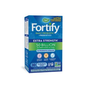 Пробиотик + пребиотици – високо дозирани - Fortify Probiotic Extra Strength, 50 млрд. активни пробиотици, 30 капсули