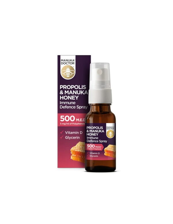 Propolis & Manuka Honey Immune Defence Spray / Спрей за уста за имунна защита с прополис и мед от манука 500 M.E.D, 20 ml