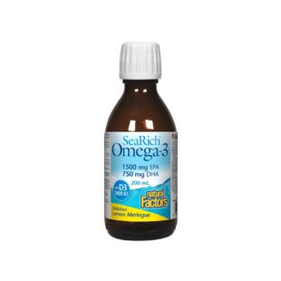 Мозъчна дейност, здрави кости и стави - Омега 3 и витамин D3 SeaRich, 200 ml