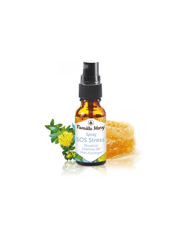 Антистрес спрей за уста със златен корен и витамин В6 - SOS Stress Rhodiola, Vitamin B6, Miel d’oranger, 20 ml