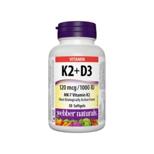 Vitamin K2 + D3 / Витамин К2 120 µg + D3 1000 IU, 30 софтгел капсули