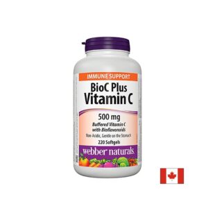 BioC Plus Vitamin C 500 mg - Витамин С 500 mg (буфериран) с Биофлавоноиди 60 mg, 220 софтгел капсули
