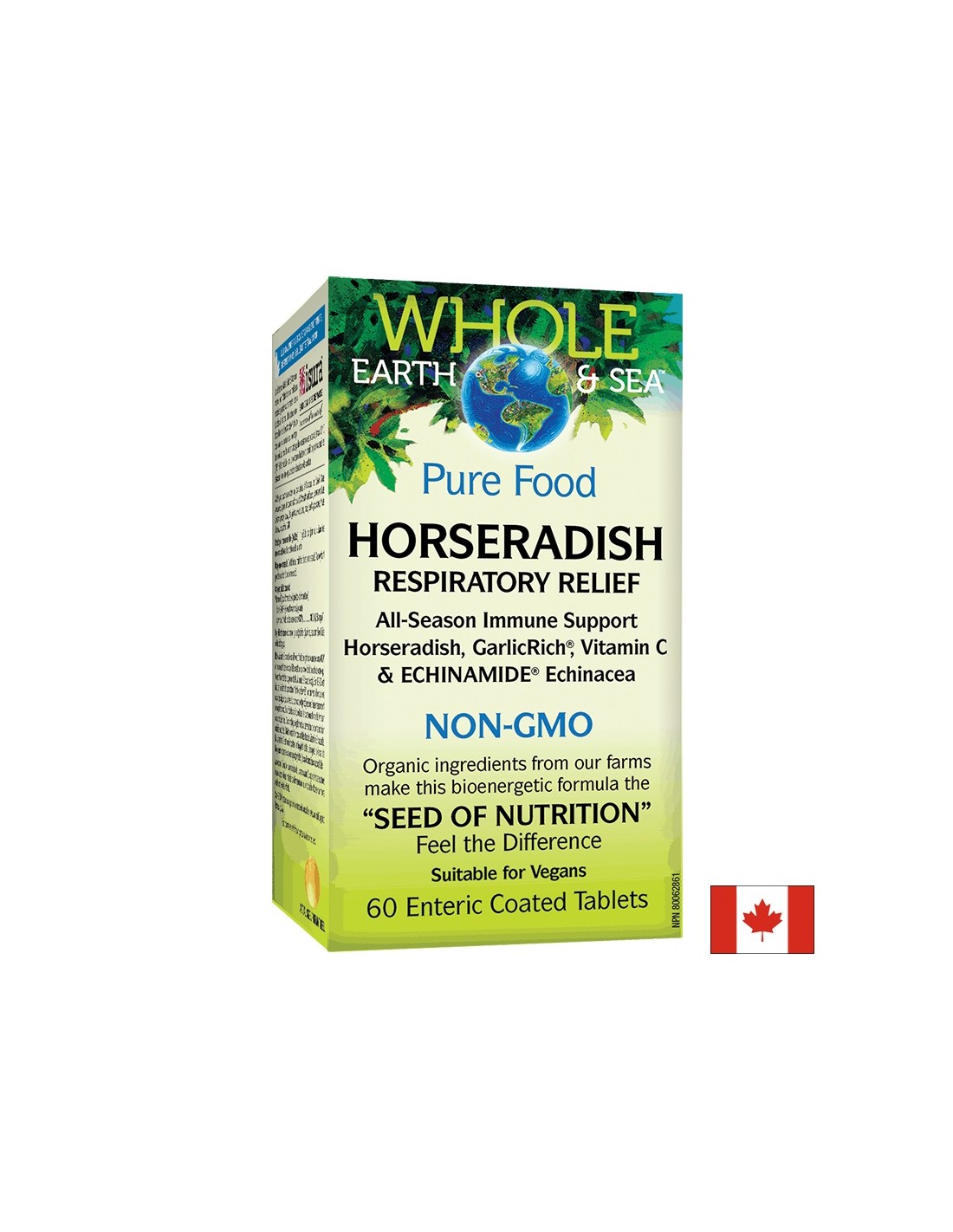Хрян комплекс за здрави бели дробове, бронхи и синуси - Horseradish Respiratory Relief, 60 таблетки за 2 месеца прием
