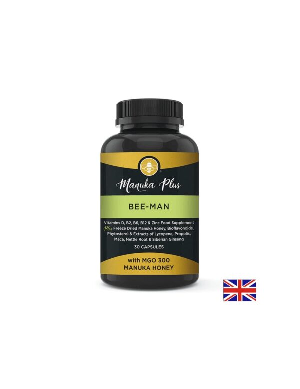 Manuka Plus Bee Man with MGO 300 - Manuka Honey – Формула за мъже с мед от манука MGO 300, 30 капсули