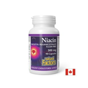 Ниацин 500 mg + Инозитол 120 mg (инозитол хексаникотинат, без зачервяване) – Нервна система и метаболизъм, 90 капсули