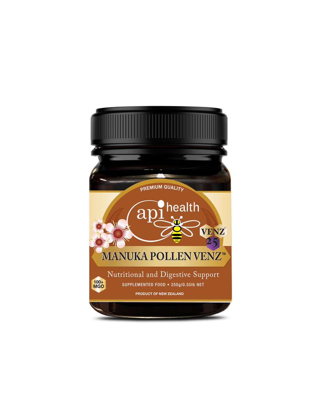 Пчелен мед Манука с пчелна отрова и пчелен прашец PollenVENZ MGO 100+, 250 g