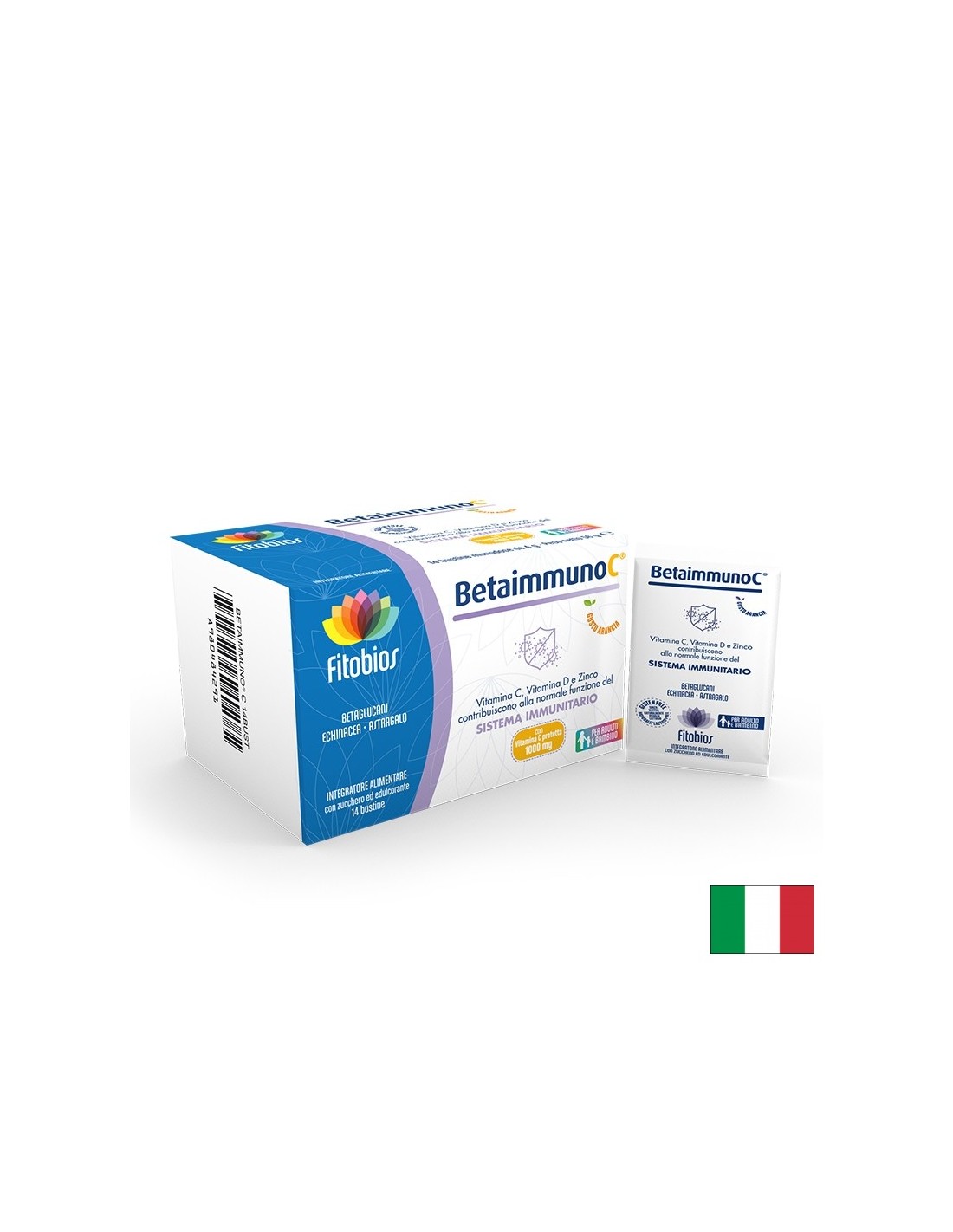 Betaimmuno C - Витамин C 1000 mg + Бета-глюкани + Астрагал – Интензивна защита на имунитета, 14 сашета