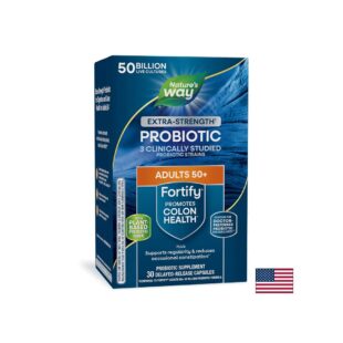 Пробиотик + пребиотици 50+ високо дозирани - Fortify Age 50+ Probiotic Extra Strength, 50 млрд. активни пробиотици, 30 капсули