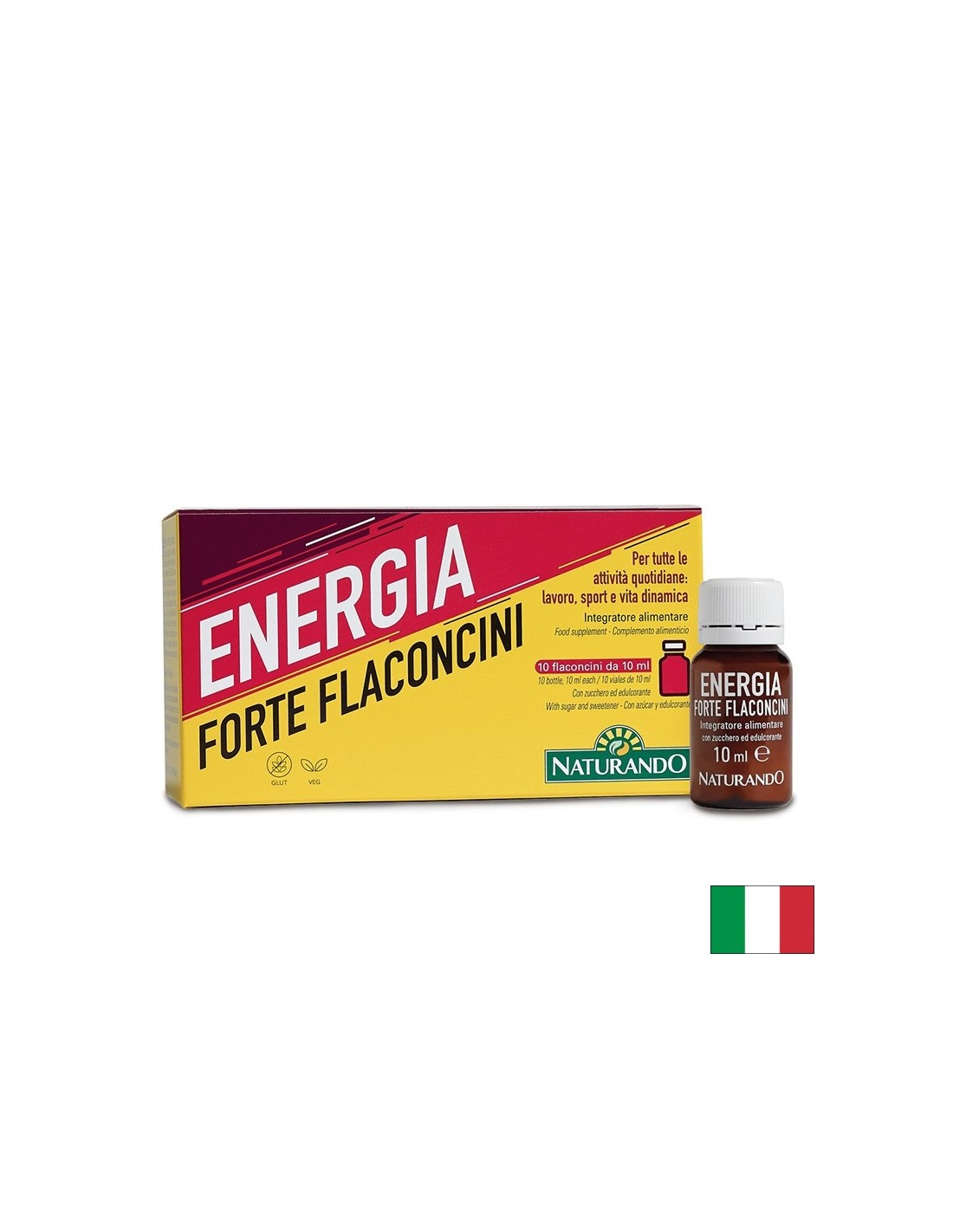 Формула за енергия и издръжливост с Кордицепс 100 mg + Годжи бери 200 mg, Energia Forte, 10 флакона x 10 ml