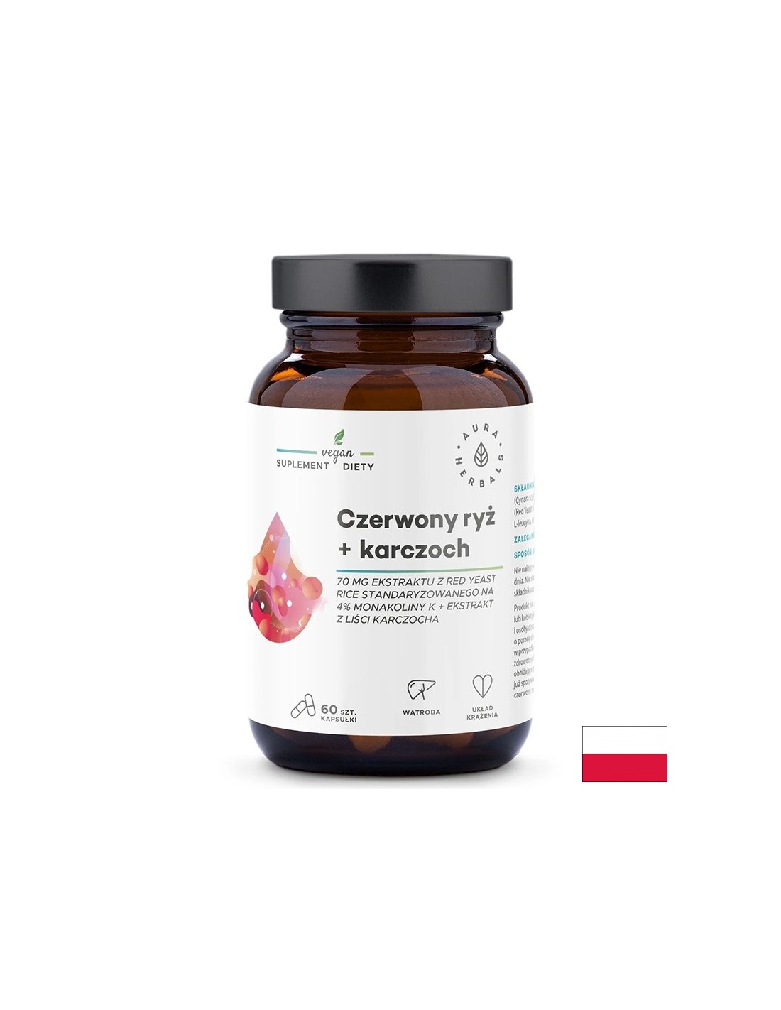 Червен ориз 70 mg + Артишок 250 mg – Нормални нива на холестерола и триглицеридите, 60 капсули