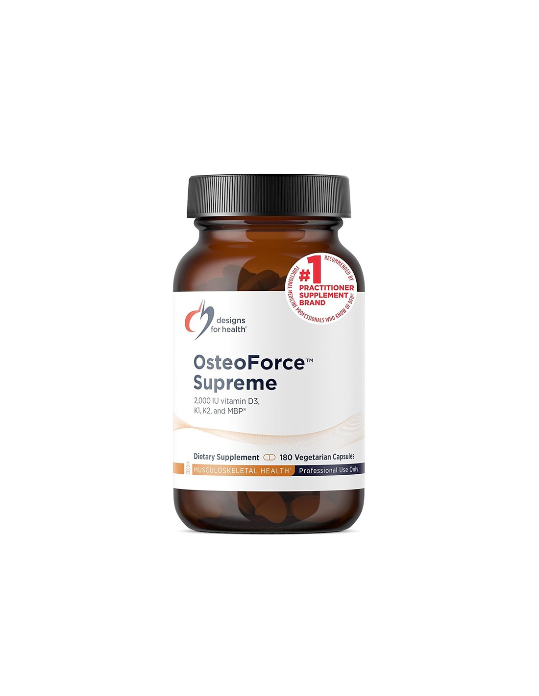 OsteoForce Supreme (Формула с калций, магнезий, витамин D3 и K2) – Костна плътност и минерализация, 180 капсули
