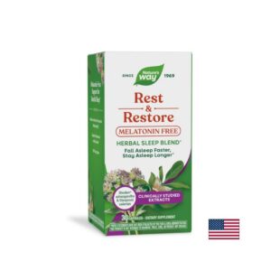 Rest & Restore – Билкова формула за сън с валериана и ашваганда, 30 капсули