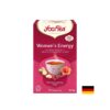 Yogi Tea Women's Energy – аюрведичен чай за жени с хибискус, малинови листа и ангелика, БИО, 17 филтърни пакетчета