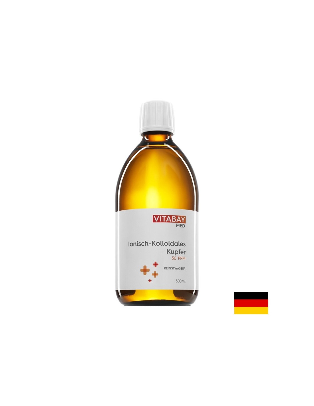 MED Kolloidales Kupfer 50 PPM - Колоидна мед 50 PPM, силно концентрирана (степен на чистота 99,99%), 500 ml