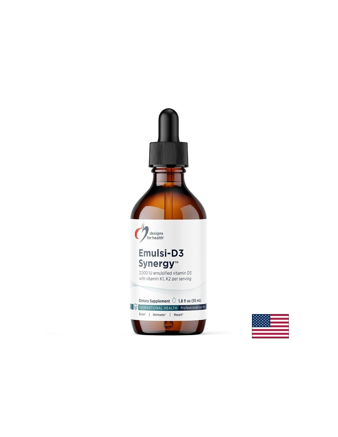Emulsi-D3 Synergy – За здрави кости и усвояване на калция, витамин D3 + K1 + K2, капки 55 ml