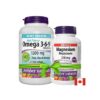 Омега 3-6-9 есенциални мастни киселини, 1200 mg х 150 софтгел капсули + подарък магнезий бисглицинат, 200 mg x 60 капсули