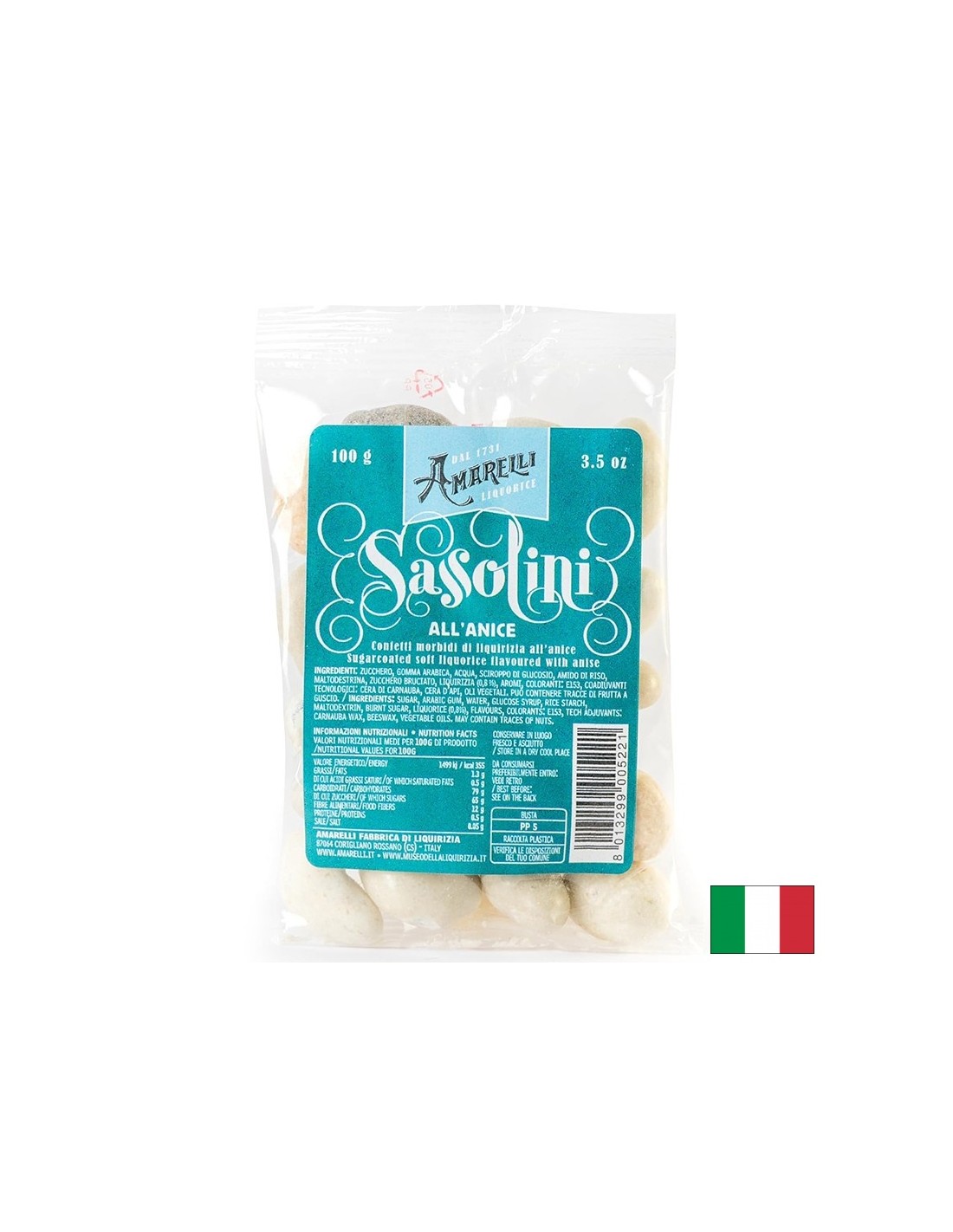 Захаросани бонбони с женско биле и анасон Sassolini, 100 g